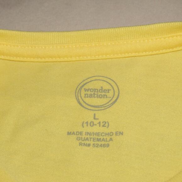 Wonder Nation Yellow Girls Basic Short Sleeve T-Shirt - Picture 5 of 7
